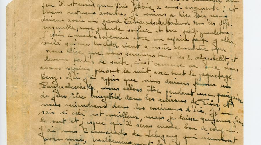 Intérieur de la lettre écrite par François Meusburger adressée à sa "Nison", et envoyée le 24 Octobre 1944.