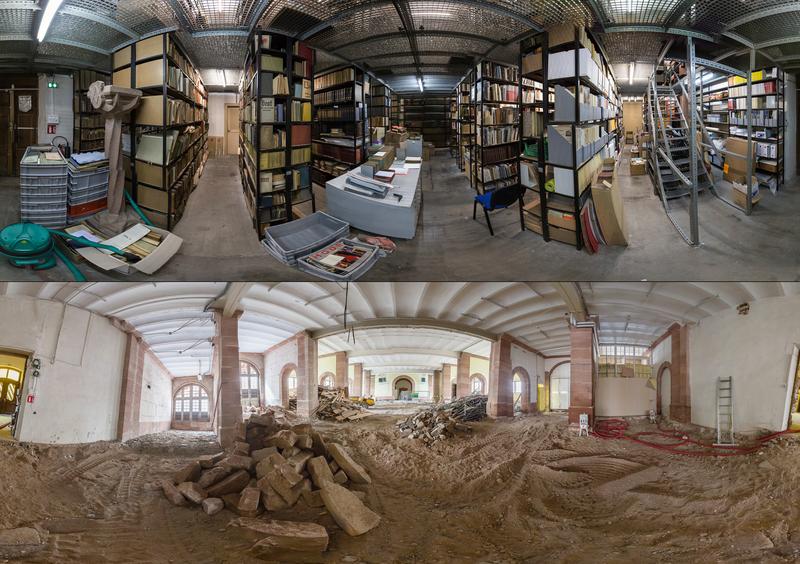Bibliothèque Humaniste rez de chaussée avant et pendant les travaux_Copyright PMod
