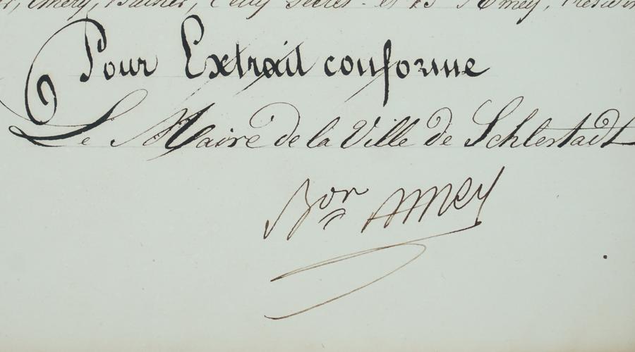 Signature de François Pierre Joseph Amey, général français de la Révolution et de l’Empire. 