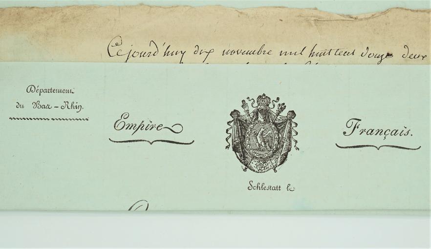 Lettre du Maire de la Ville de Sélestat au sous-préfet, 1812 