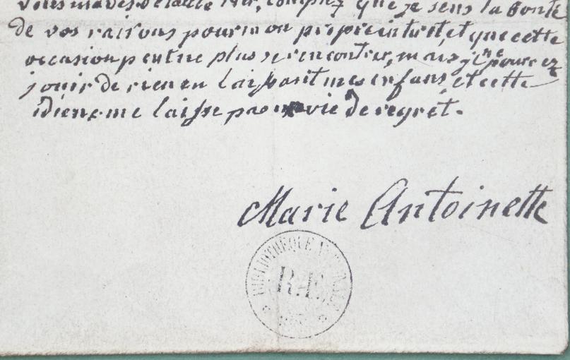 Signature de Marie Antoinette