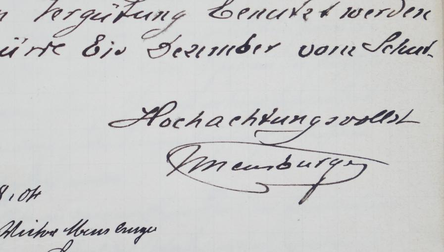 Signature de Victor Meusburger, fabricant de tuileries et briqueteries mécaniques 