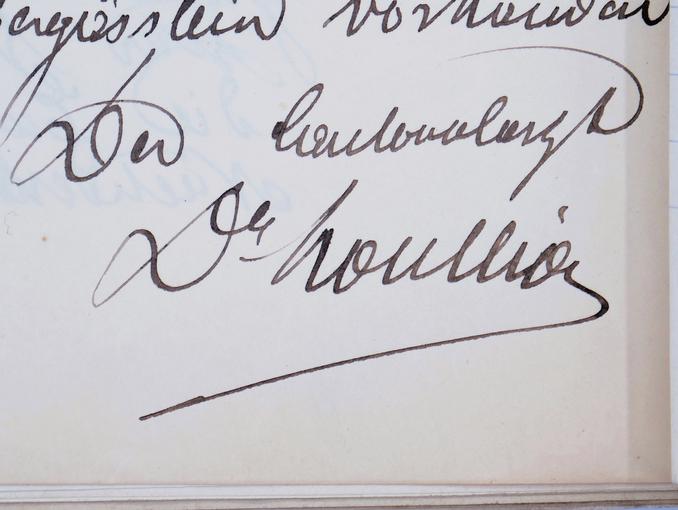 Signature du docteur sélestadien Charles Houllion