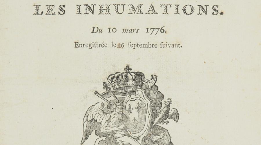 Déclaration du Roi concernant les inhumations, 1776