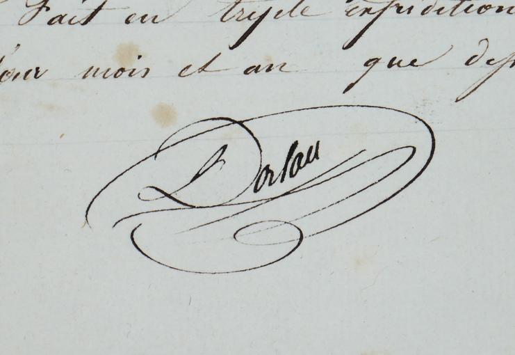 Signature de l'historien sélestadien Alexandre Dorlan 