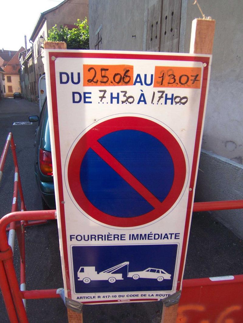 Photo d'un panneau de travaux