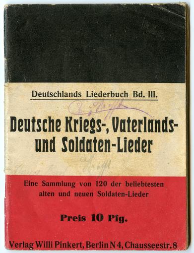 Livret de chants militaires allemands.