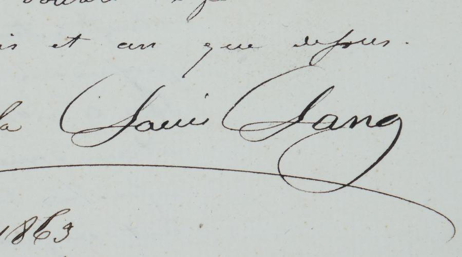 Signature du fabricant des toiles métalliques Louis Lang 