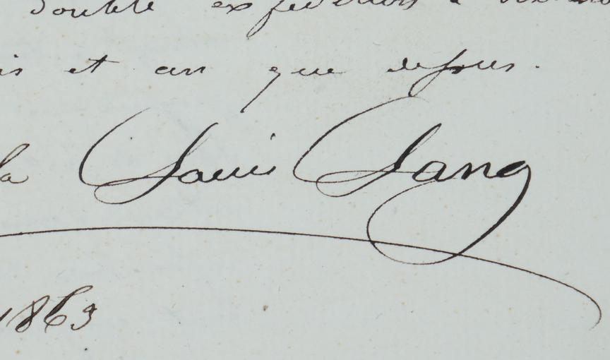 Signature du fabricant des toiles métalliques Louis Lang 