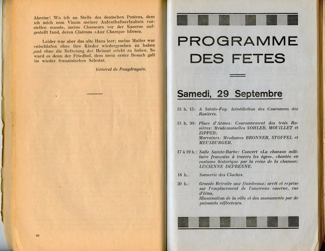 Détails du programme des Fêtes du Tricentenaire. 
