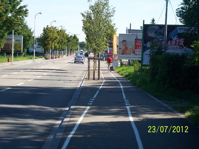 photographie de publicités le long de la route de Strasbourg à Sélestat