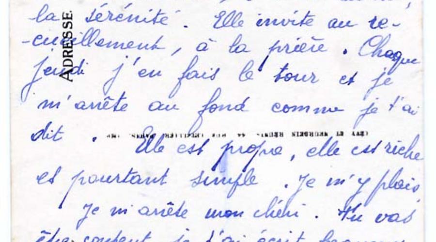 Verso de la carte postale. "Tu vas être content mon chéri. Je t'ai écrit beaucoup"