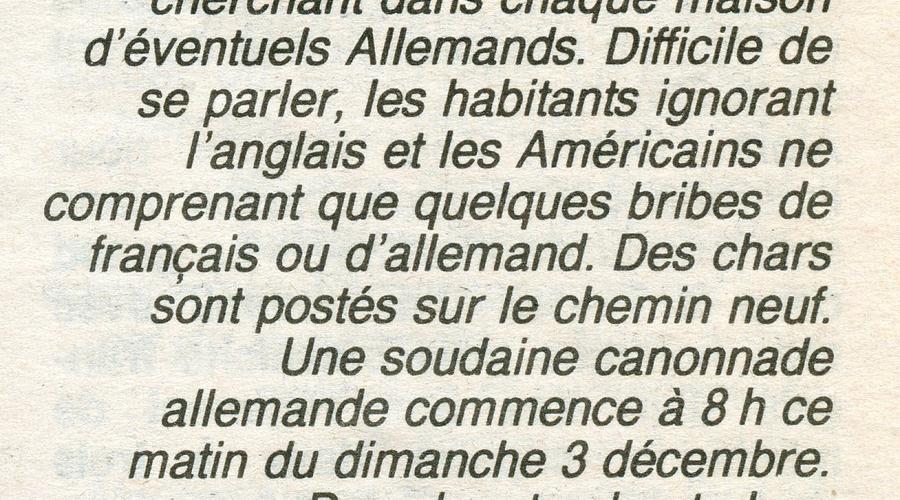 Témoignage de Jules Pfister, extrait de la page du 3 Décembre 1944. 