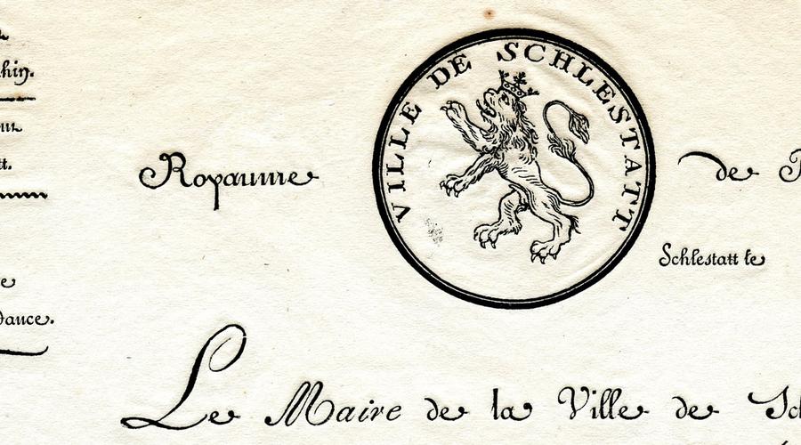 Entête de lettre de la Ville de Schlestatt, année 1816
