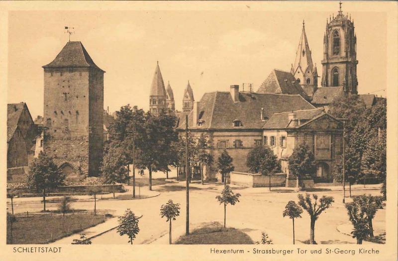 Carte postale, Tour des Sorcières et église Saint Georges