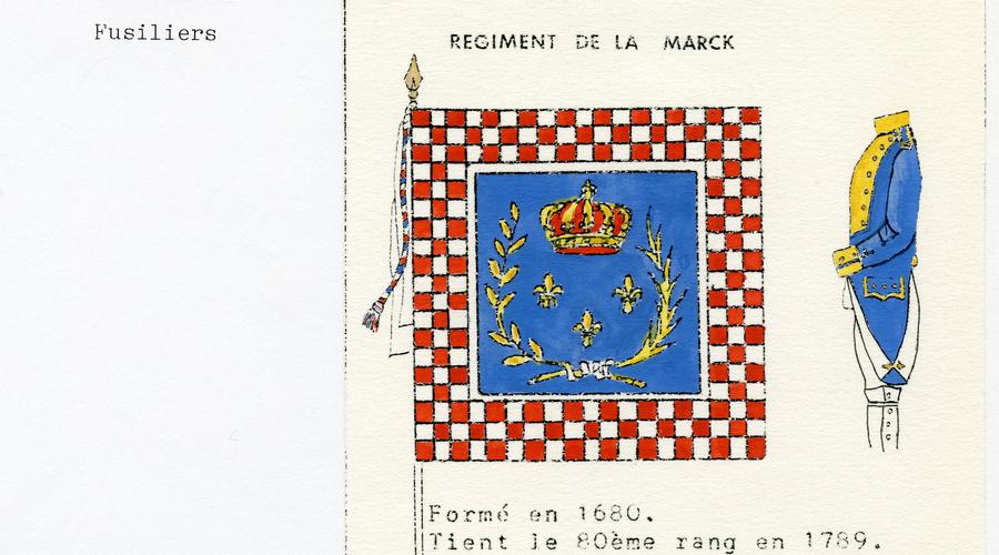 Enseigne du Régiment de la Marck, dessinée par Monsieur Siegel (époque : 1789).